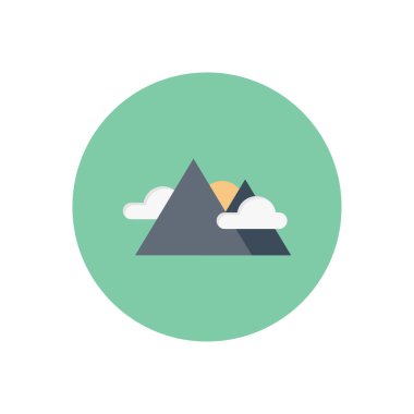 bulutlar vektör dairesi düz simgesi