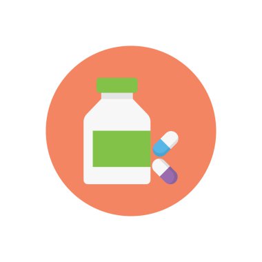 hap vektör dairesi düz simgesi