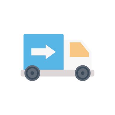 kamyon vektörü düz renk simgesi