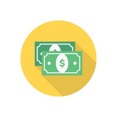 Dolar çemberi gölge düz simgesi