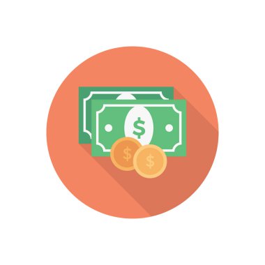 Bozuk paralar gölge düz simgesi