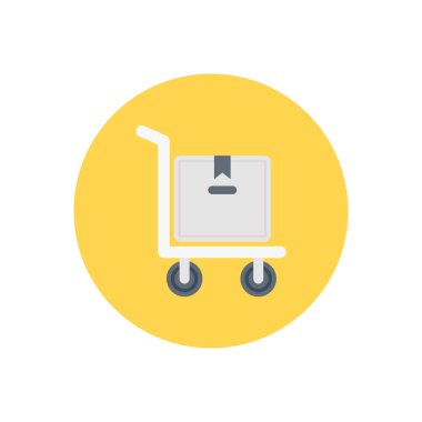 El kamyonu vektör dairesi düz simgesi