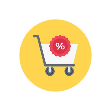 alışveriş vektörü daire düz simgesi