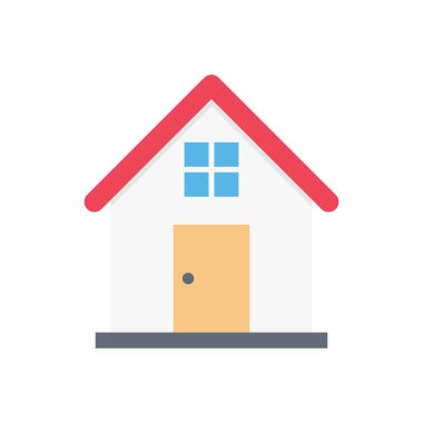 ev vektörü düz renk simgesi