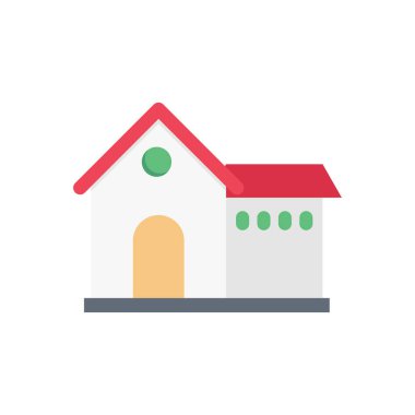 ev vektörü düz renk simgesi