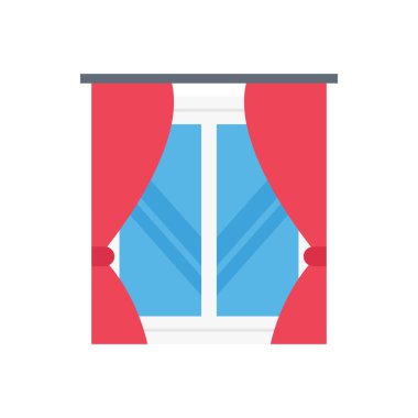 perde vektör düz renk simgesi