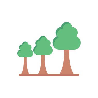 orman vektörü düz renk simgesi