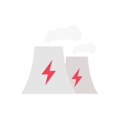 Nükleer vektör düz renk simgesi