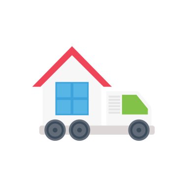 ev vektörü düz renk simgesi