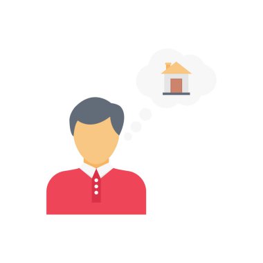 ev vektörü düz renk simgesi