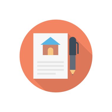 ev çemberi gölge düz simgesi