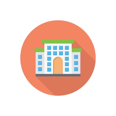 Otel dairesi gölge düz simgesi