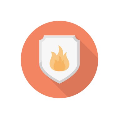 Kalkan çemberi gölge düz simgesi