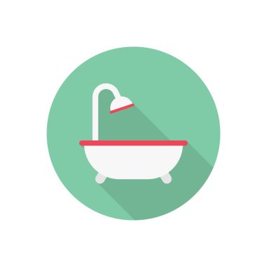 küvet dairesi düz simgesi