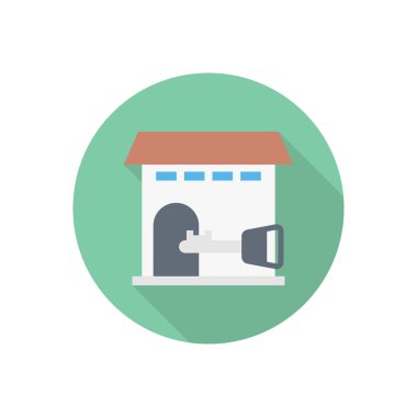 ev çemberi gölge düz simgesi