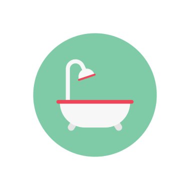 küvet vektör dairesi düz simgesi