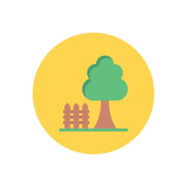 bahçe vektör dairesi düz simgesi