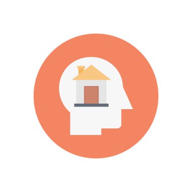 ev vektör dairesi düz simgesi