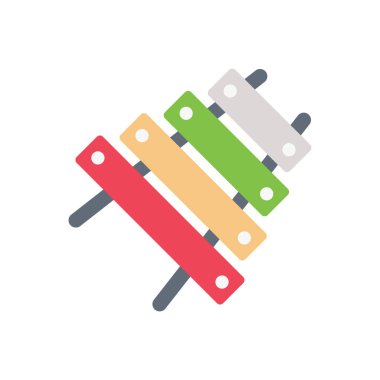 müzik vektörü düz renk simgesi