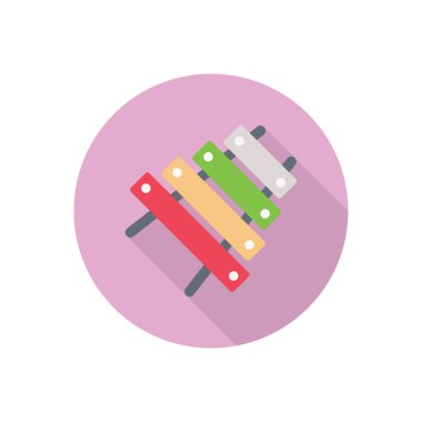 müzikal halka gölge düz simgesi