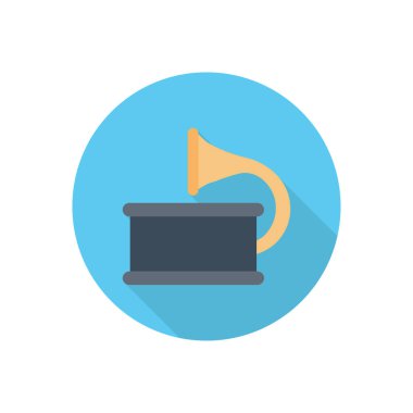 müzikal halka gölge düz simgesi