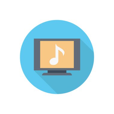 ses çemberi gölge düz simgesi