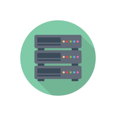 veritabanı dairesi gölge düz simgesi