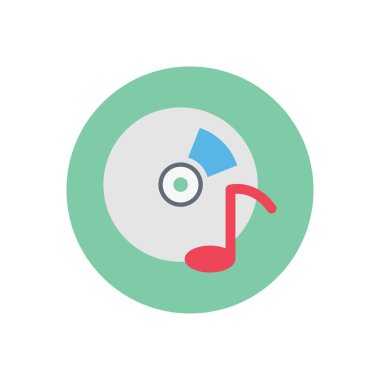 CD vektör dairesi düz simgesi