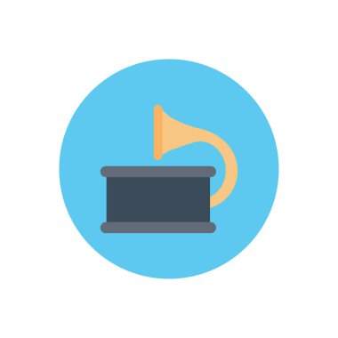 müzikal vektör dairesi düz simgesi