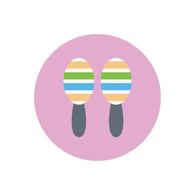 müzikal vektör dairesi düz simgesi