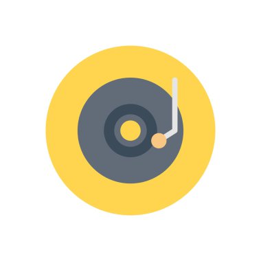 Disk vektör dairesi düz simgesi