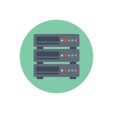 veritabanı vektör dairesi düz simgesi