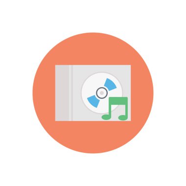 müzik vektörü dairesi düz simgesi