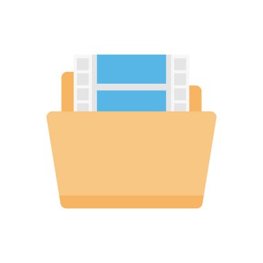 film vektörü düz renk simgesi