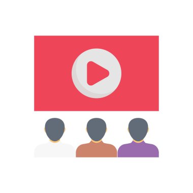 film vektörü düz renk simgesi