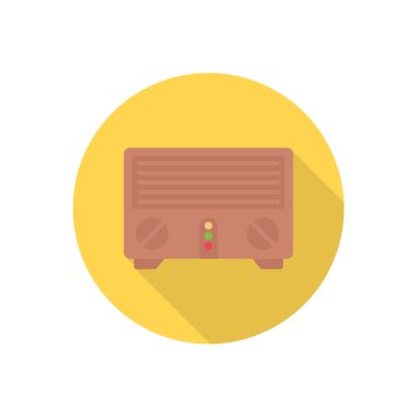 radyo dairesi gölge düz simgesi