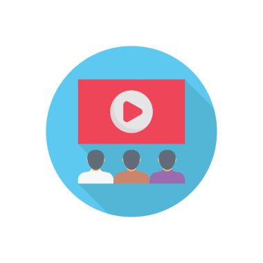 film dairesi gölge düz simgesi