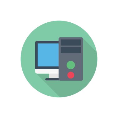 PC çember gölge düz simgesi