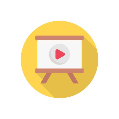 film dairesi gölge düz simgesi