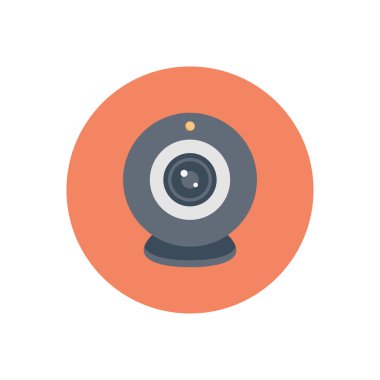 kamera vektör dairesi düz simgesi