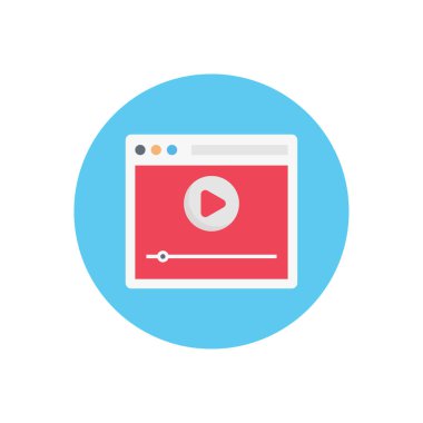 tarayıcı vektör dairesi düz simgesi