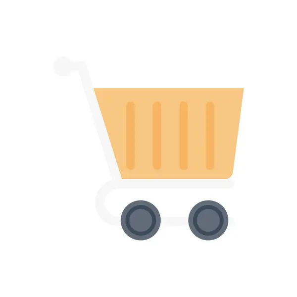 Vector Compras Icono Color Plano — Archivo Imágenes Vectoriales