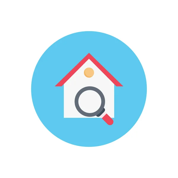 Home Vector Circle Flat Icon — Stock Vector