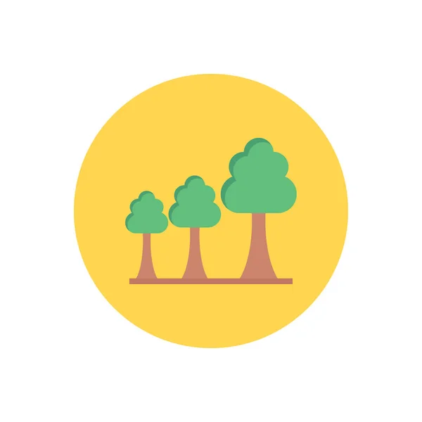 Bosque Vector Círculo Plano Icono — Vector de stock