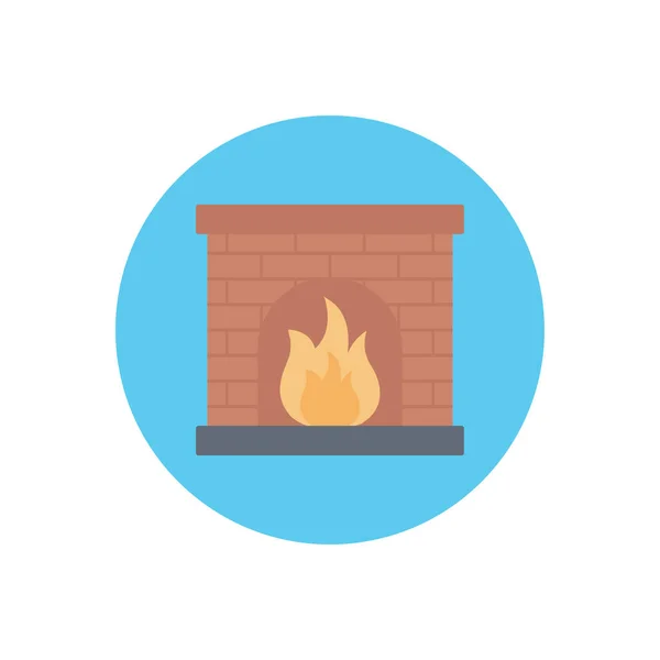 Chimenea Vector Círculo Plano Icono — Vector de stock