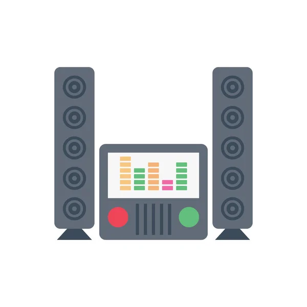 Reproductor Vector Icono Color Plano — Vector de stock