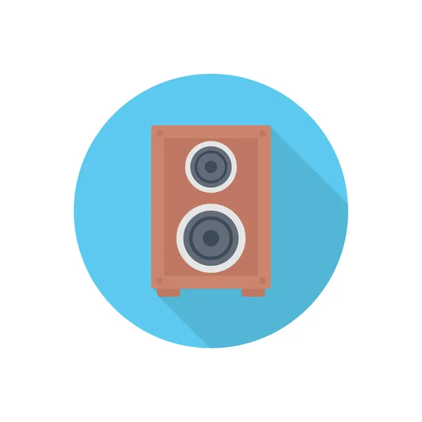 Woofer Círculo Sombra Icono Plano — Vector de stock