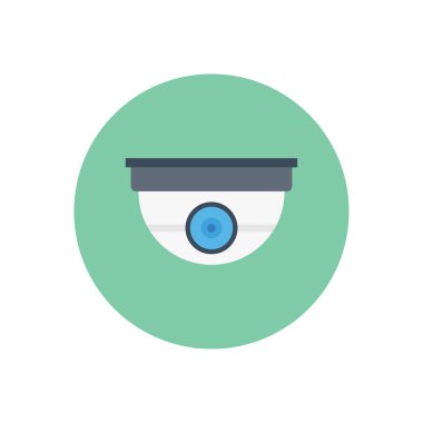 kamera vektör dairesi düz simgesi