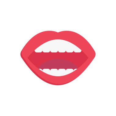 dudak vektörü düz renk simgesi