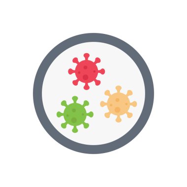 bakteri vektörü düz renk simgesi